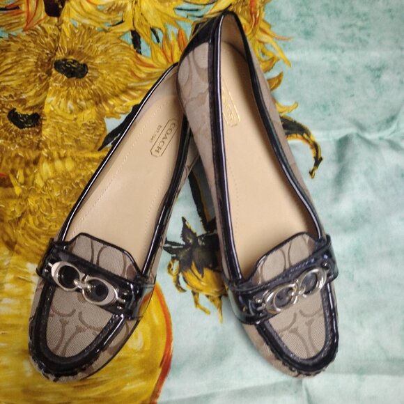❤️Womens COACH ELOISE Metal Logo Vamp Ballet Flats Shoes 6 1/2 B - Picture 1 of 8